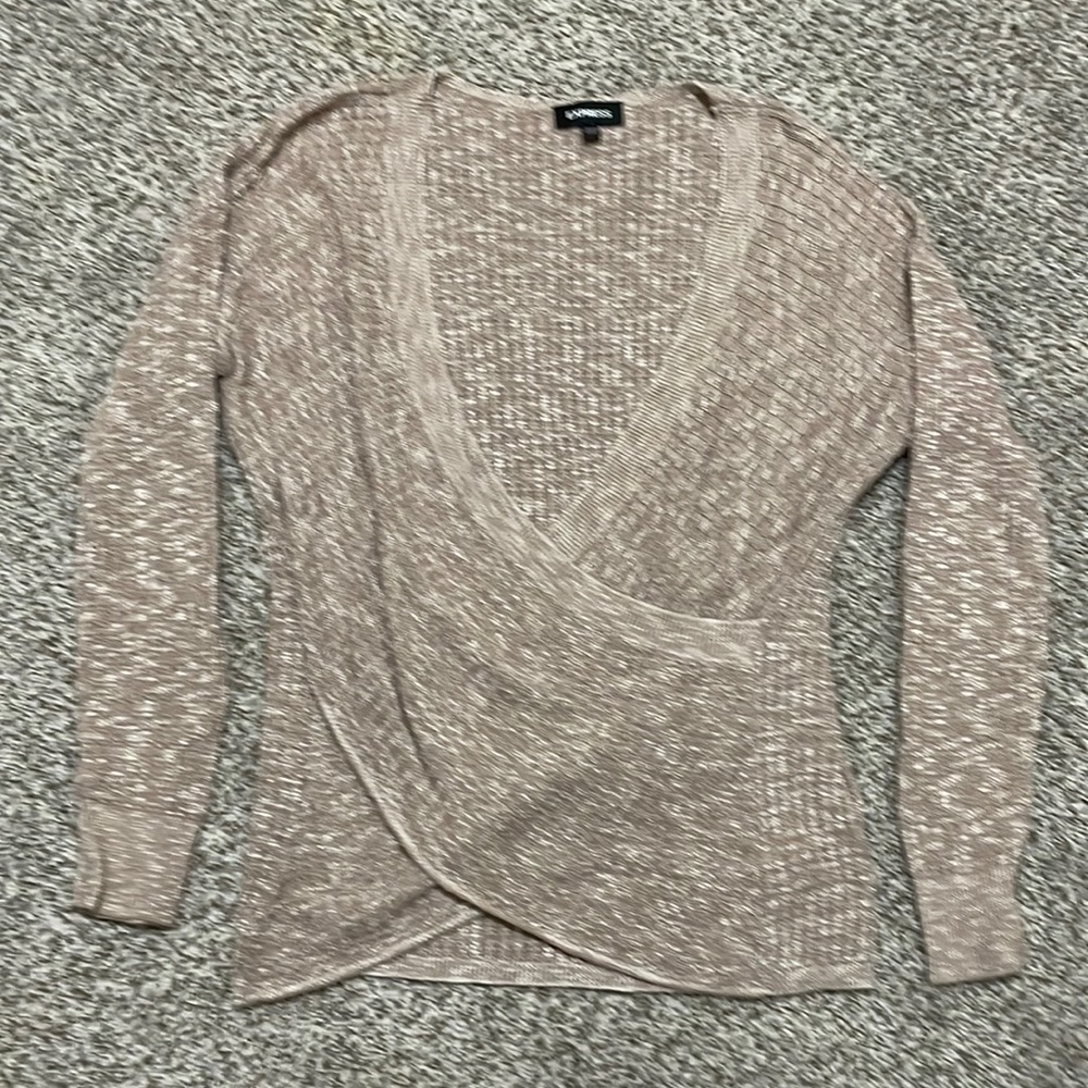Express Faux Wrap Sweater Light Pink Sz M